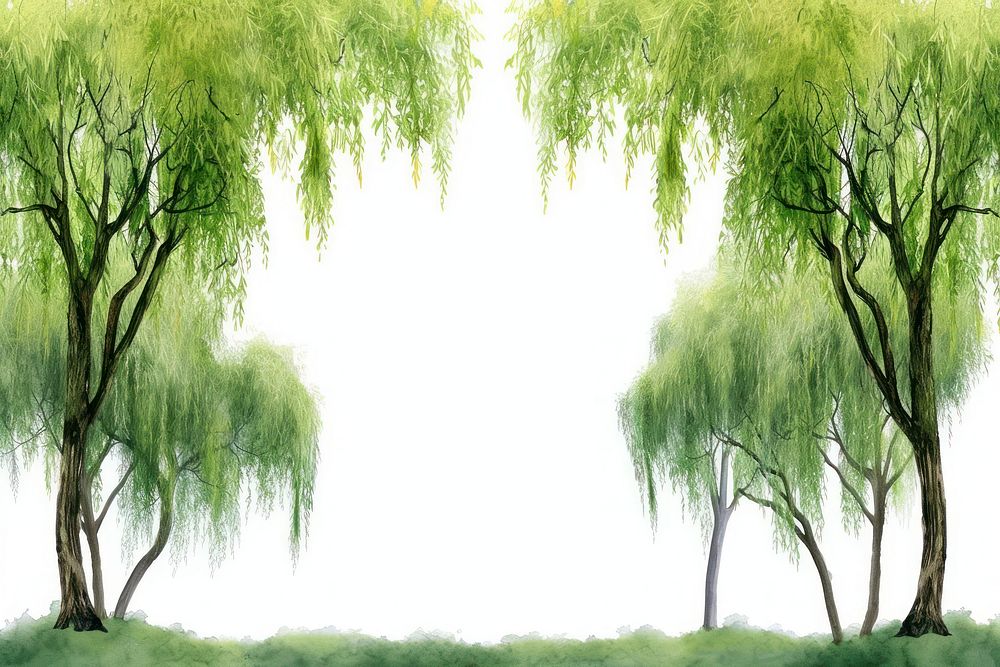 Willow trees backgrounds outdoors woodland.