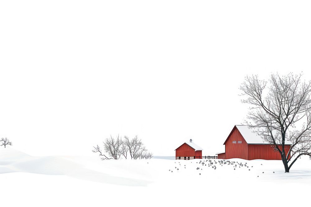 Winter farm architecture building outdoors.