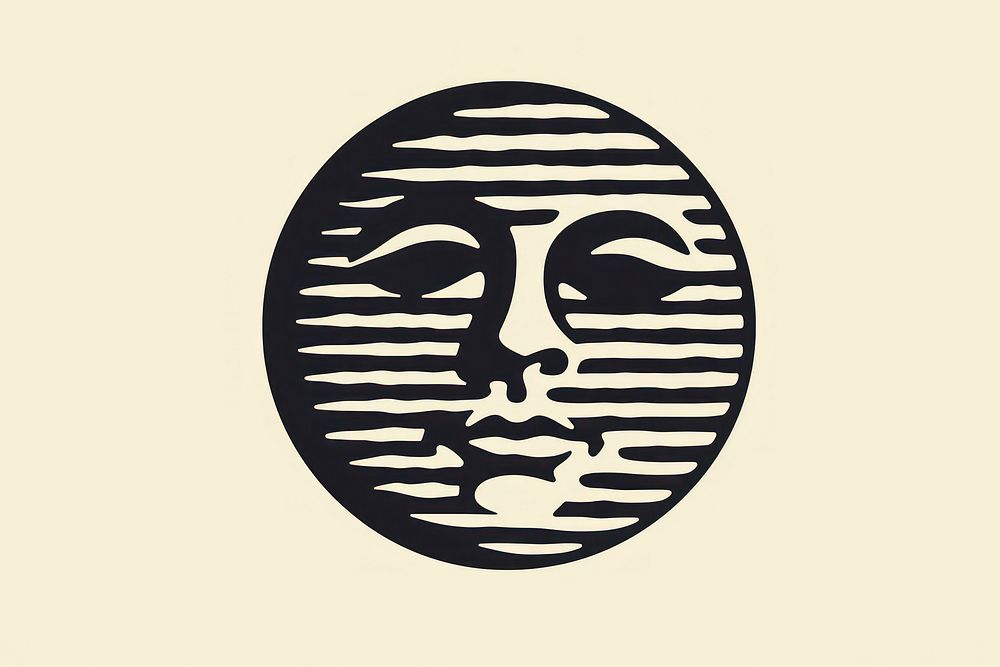 Moon logo creativity striped.