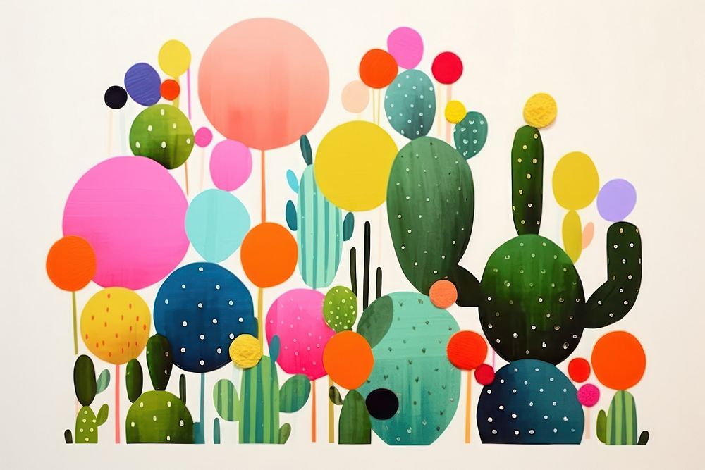 Abstract cactus paper plant art creativity.