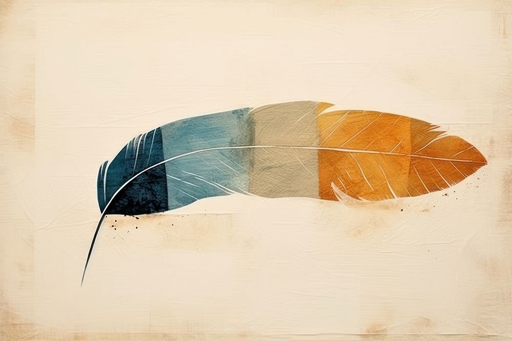 Abstract feather paper art painting lightweight.