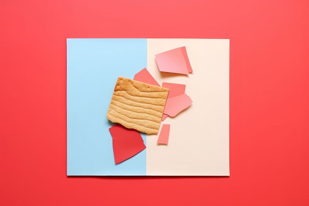 Abstract snack ripped paper food art advertisement.