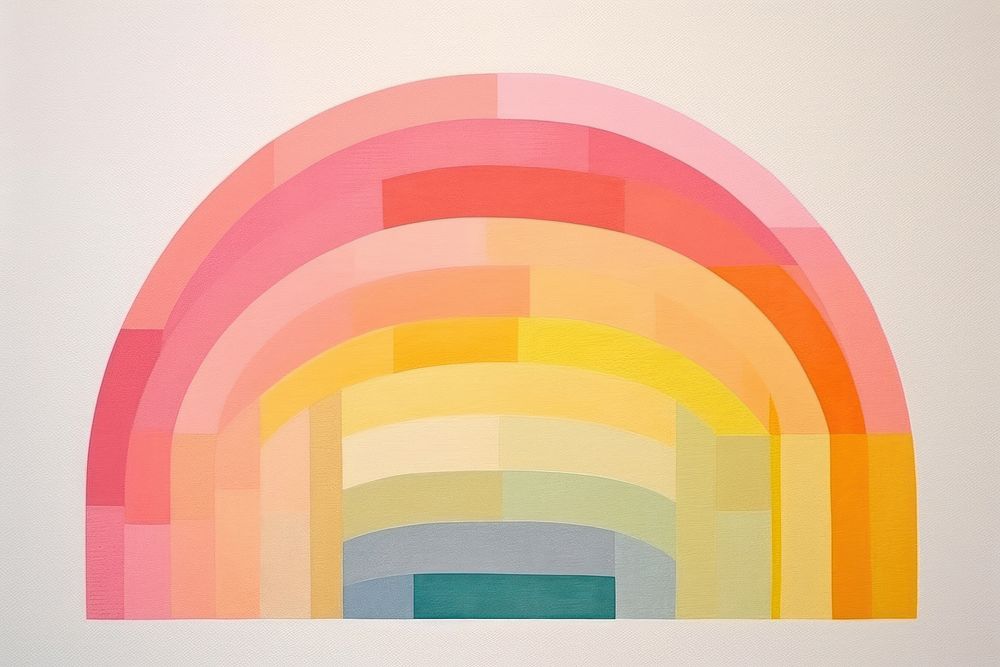 Abstract rainbow rainbow paper art painting architecture.