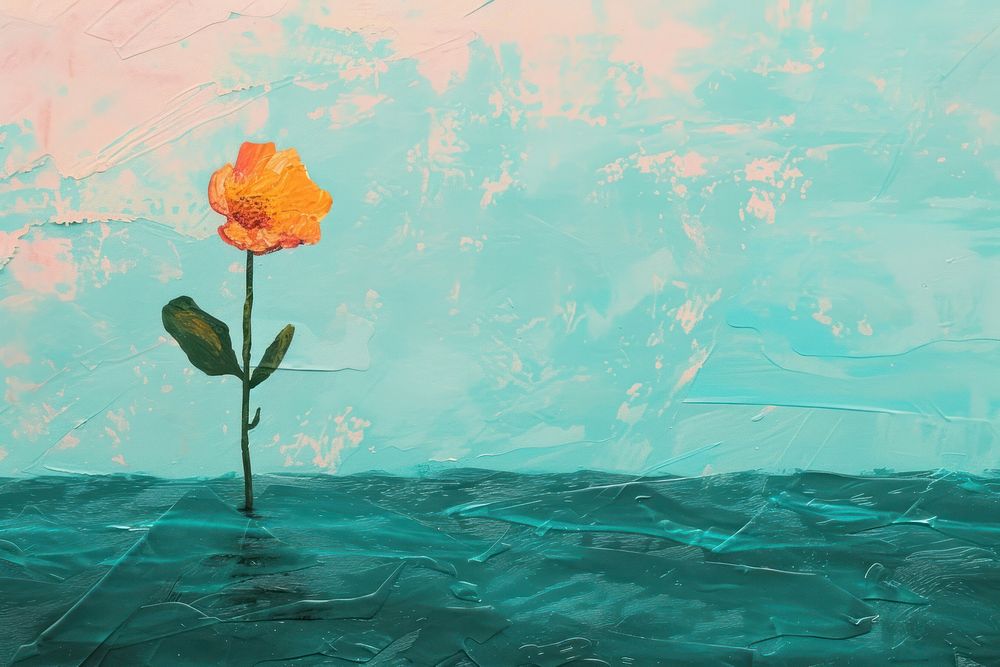 Flower at sea flower art painting.