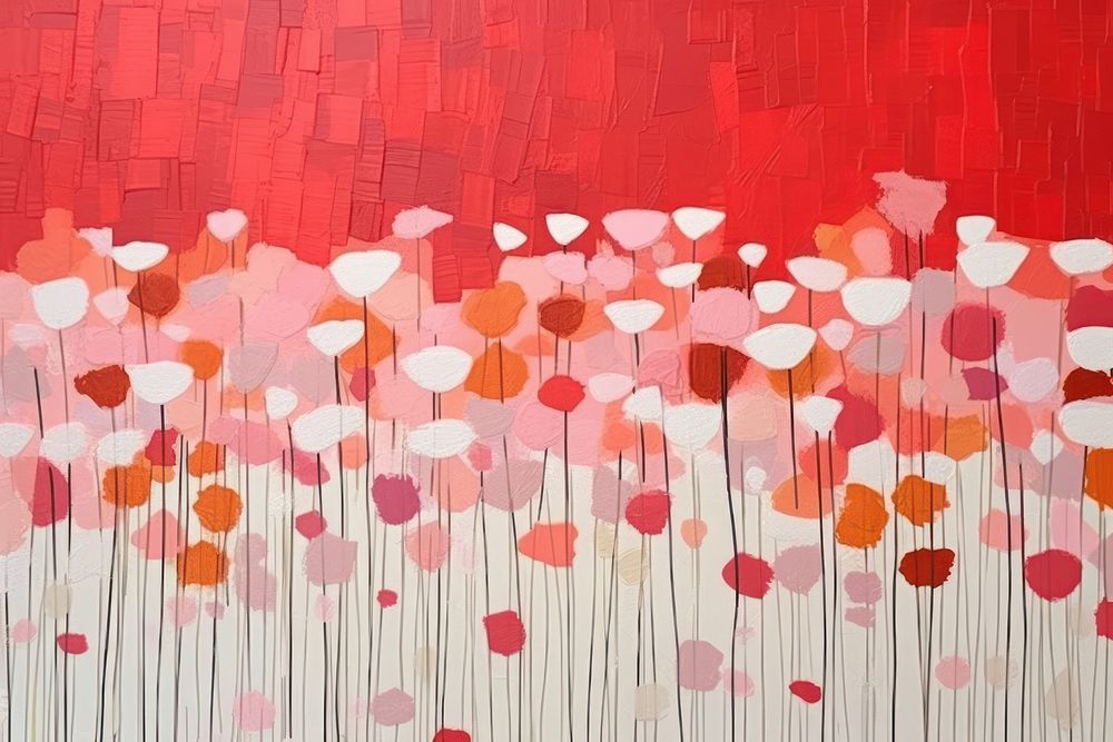 Flower field art abstract painting.