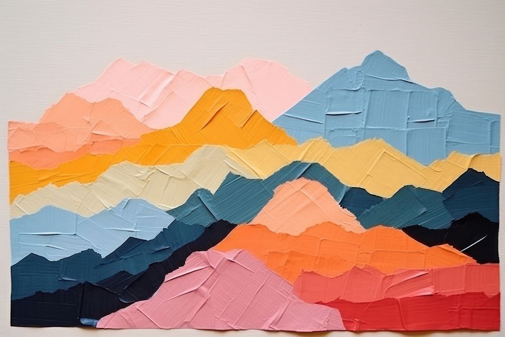 Mountain color art mountain painting.