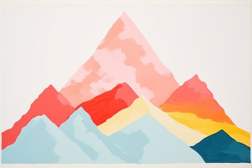 Mountain color mountain art painting.