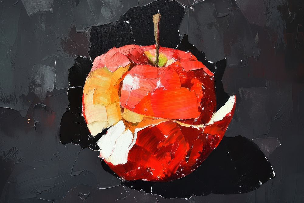 Pie apple art painting fruit.
