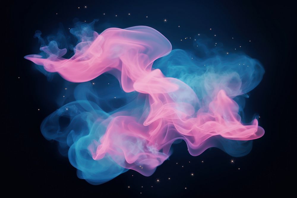 Neon smoke star creativity abstract ethereal.