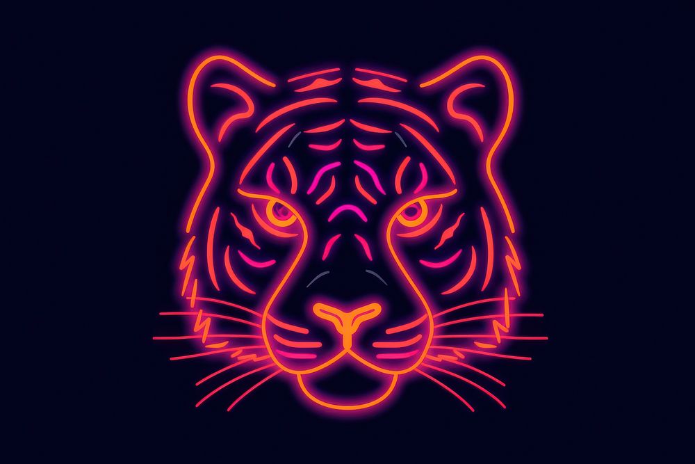 Neon tiger line illuminated.