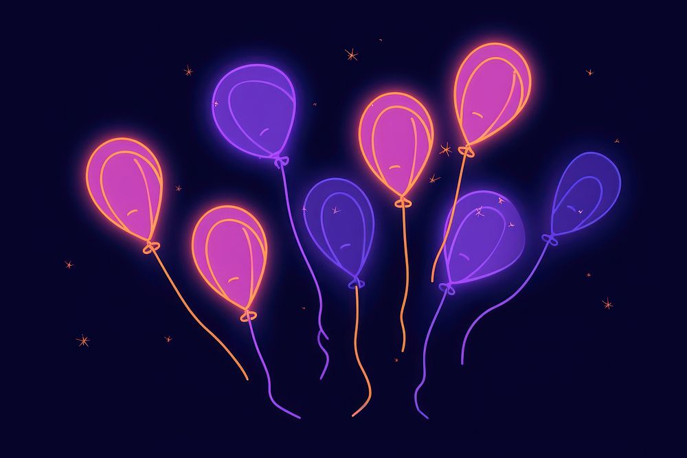 Balloons purple night line.