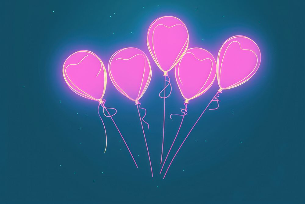 Balloons night illuminated celebration.