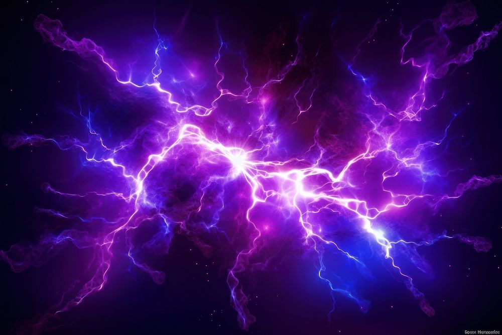Neon purple toxic smoke lightning thunderstorm backgrounds.