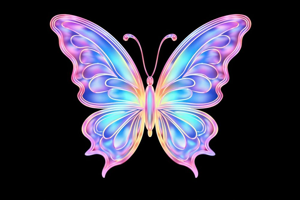 Pastel butterfly neon pattern purple light.