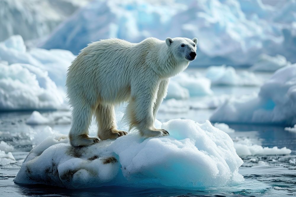 Skinny polar bear standing small | Free Photo - rawpixel