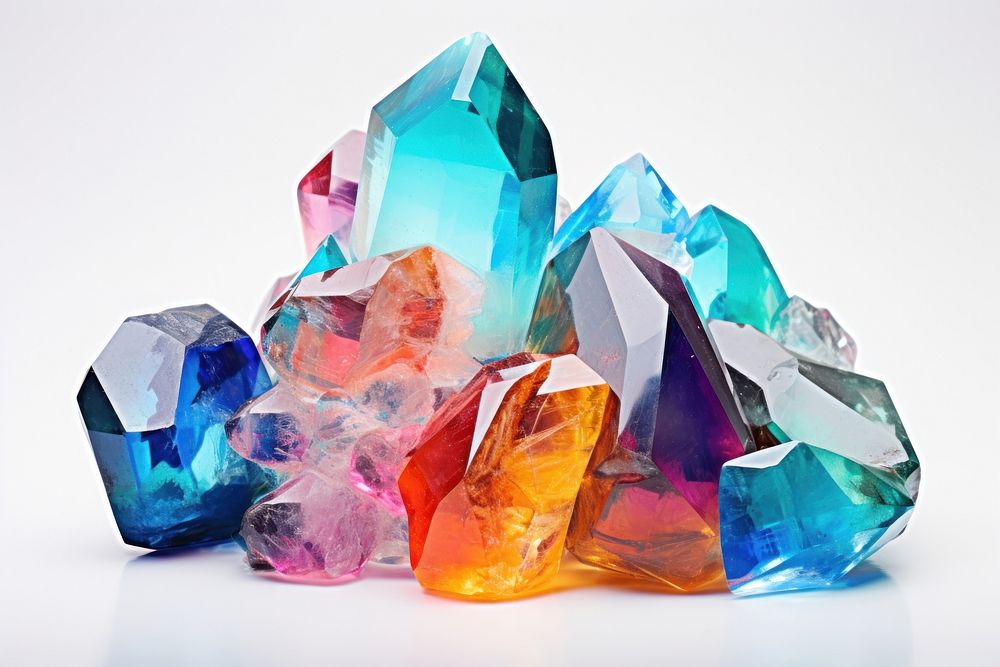 Colored crystal gemstone mineral jewelry. AI generated Image by rawpixel.