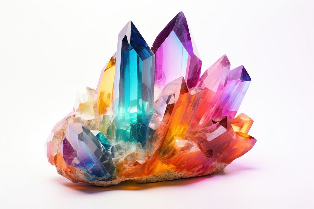 Colored crystal gemstone mineral jewelry. AI generated Image by rawpixel.