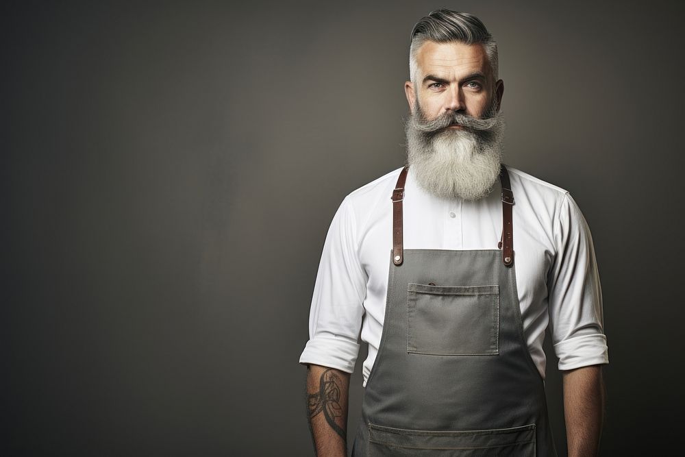 Chef with apron beard adult individuality.