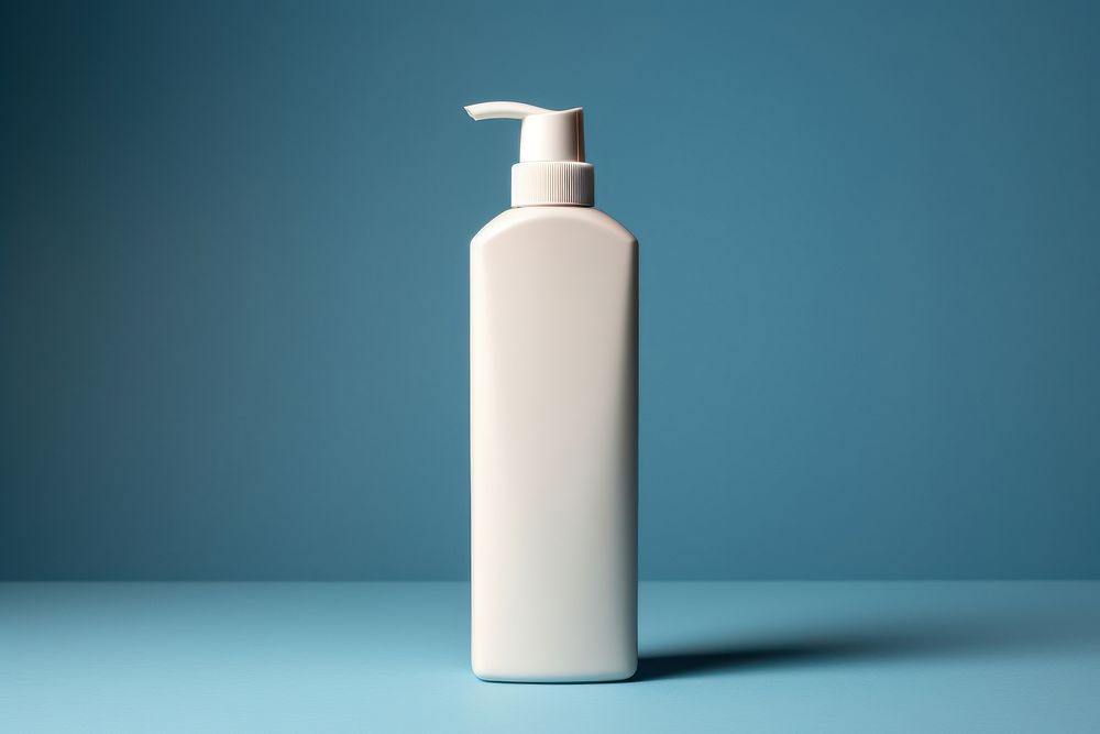 Body lotion  bottle blue container.