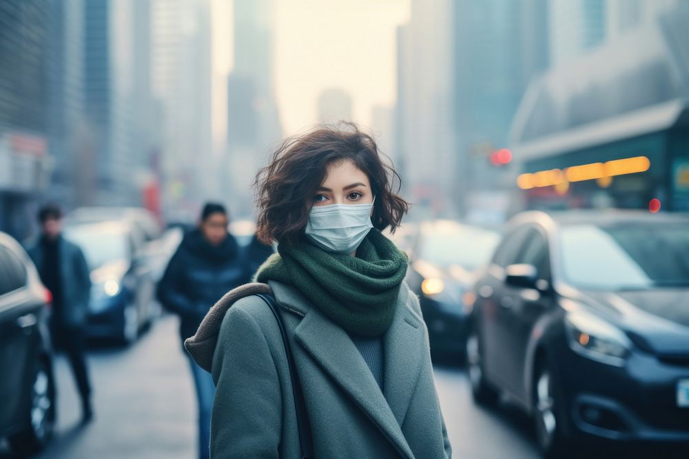 Woman wearing normal surgical mask vehicle adult car. AI generated Image by rawpixel.