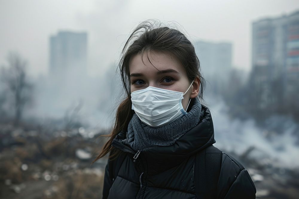 Pollution photography outdoors adult. AI generated Image by rawpixel.