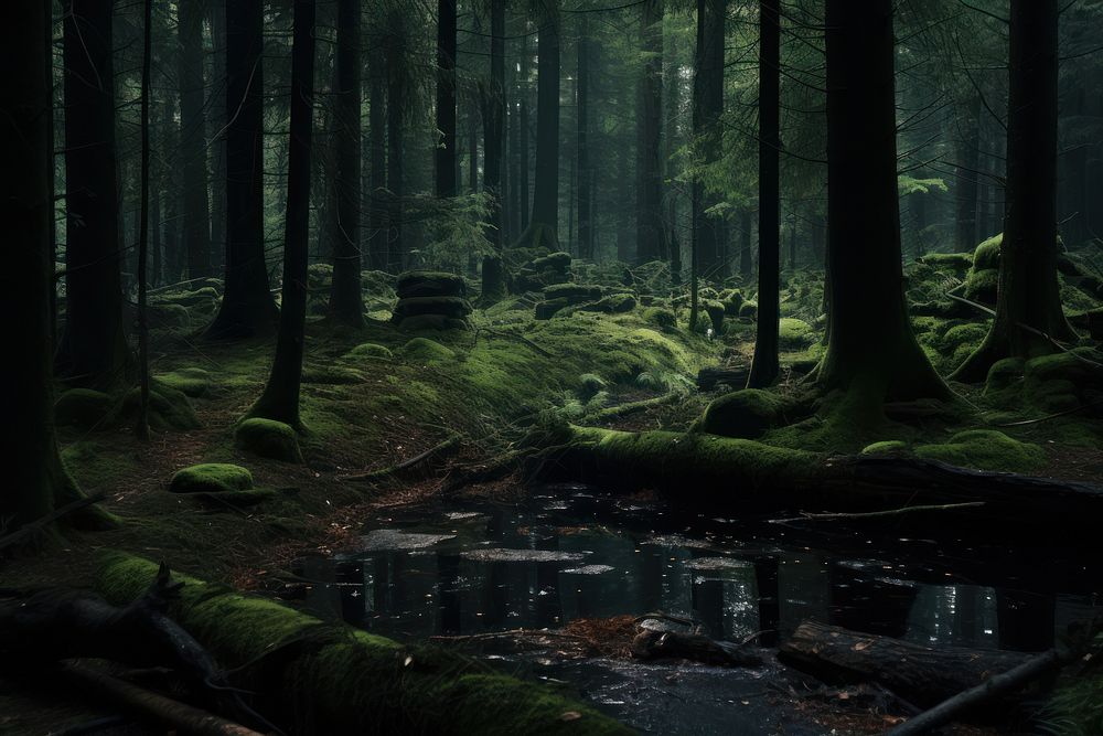  Woodland wilderness outdoors forest. AI generated Image by rawpixel.