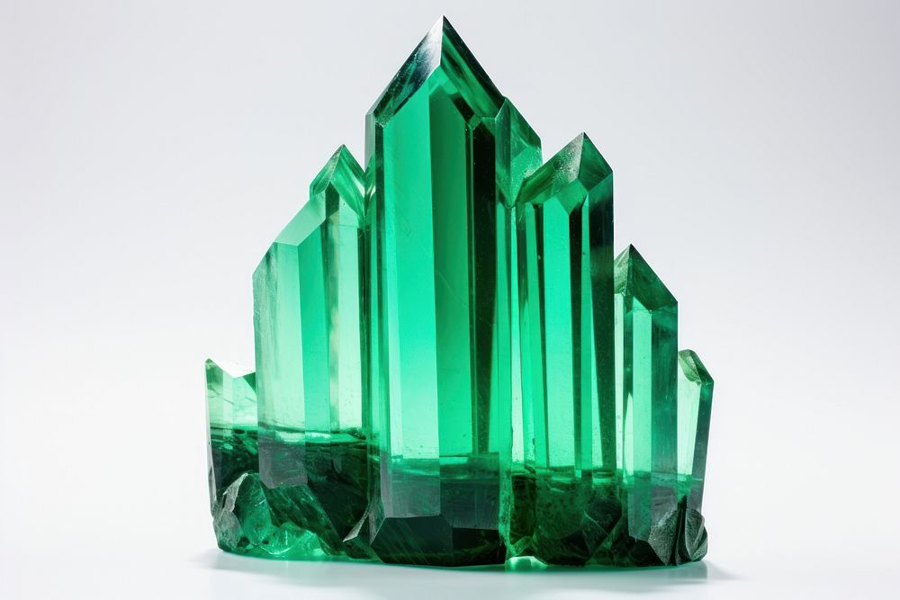 Emerald crystal gemstone mineral jewelry. AI generated Image by rawpixel.