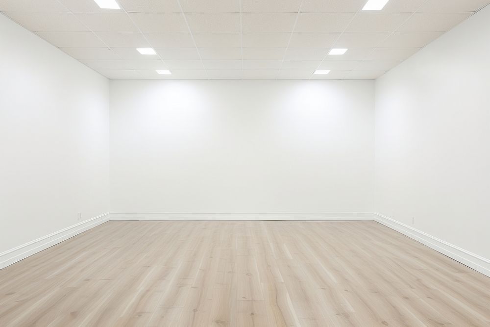 An empty room flooring architecture illuminated.