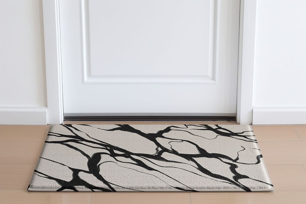 Marble printed door mat