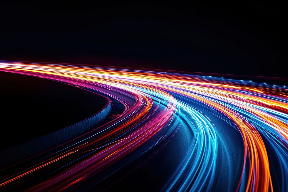 Abstract curve hyperspeed light trails backgrounds outdoors lighting.