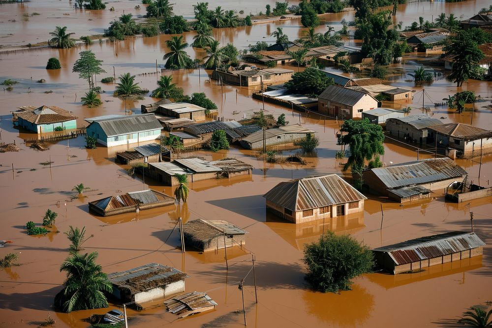 Flood in africa architecture building outdoors. 