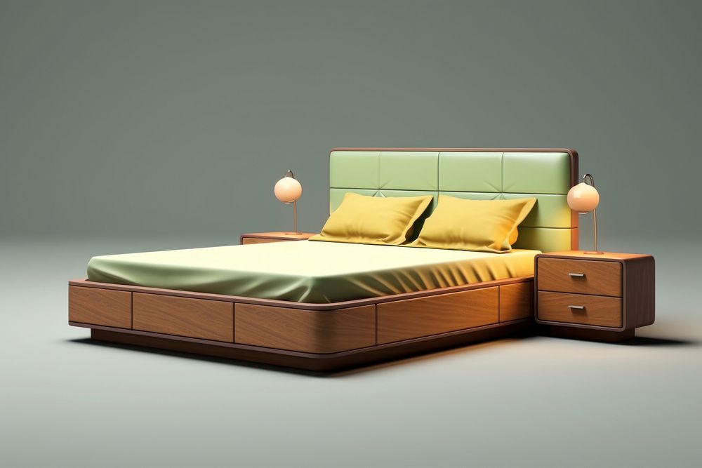 King size modern bed furniture bedroom drawer.
