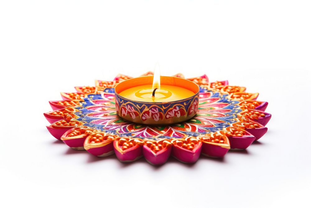 Indian rangoli candle celebration creativity decoration.