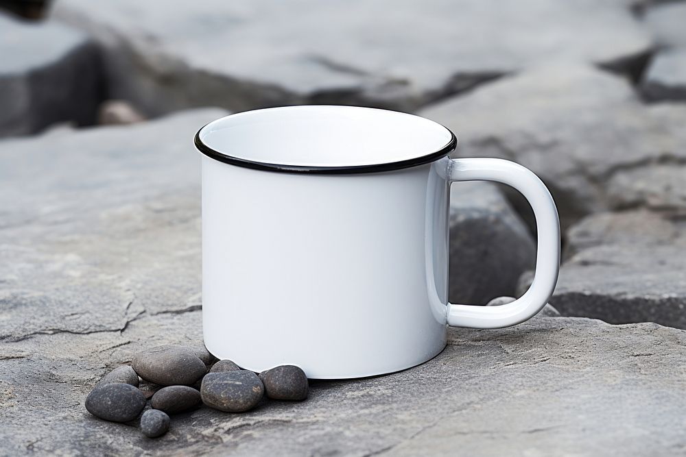 Enamel mug  coffee drink cup.