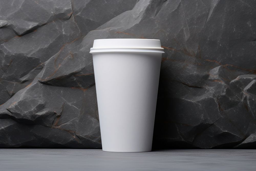 Plastic cup  lighting coffee gray.