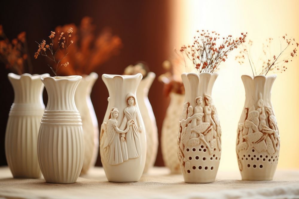 Vase ceramic pottery white.