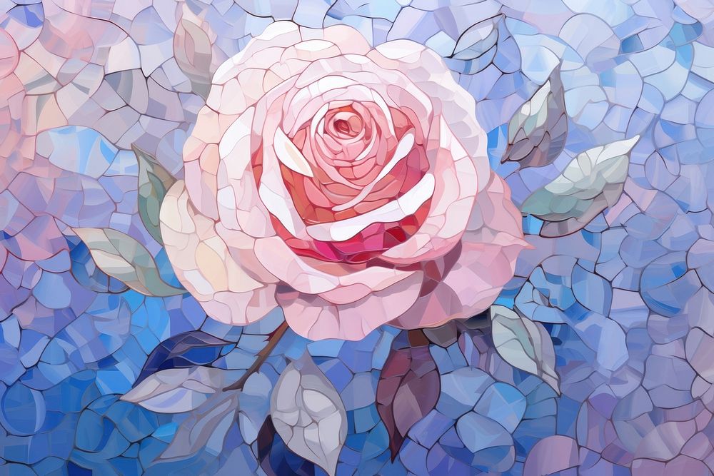 Rose flower background art backgrounds mosaic.