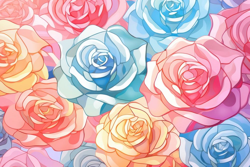 Rose flower pattern backgrounds plant art.