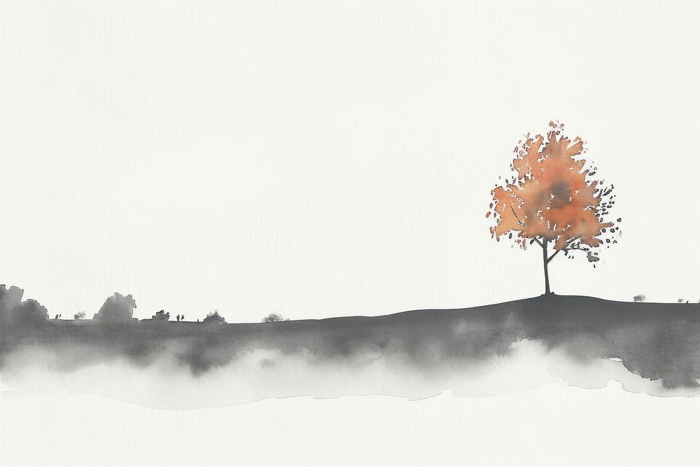 Autumn painting outdoors drawing.