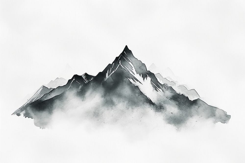 Mountain monochrome drawing nature.