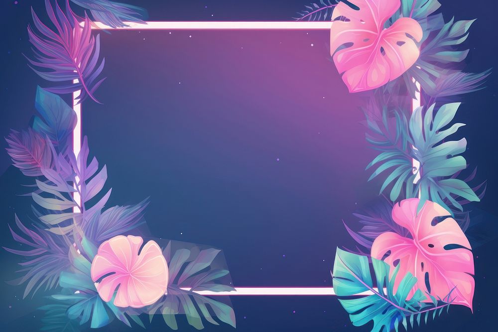 Tropical neon frame backgrounds outdoors pattern.