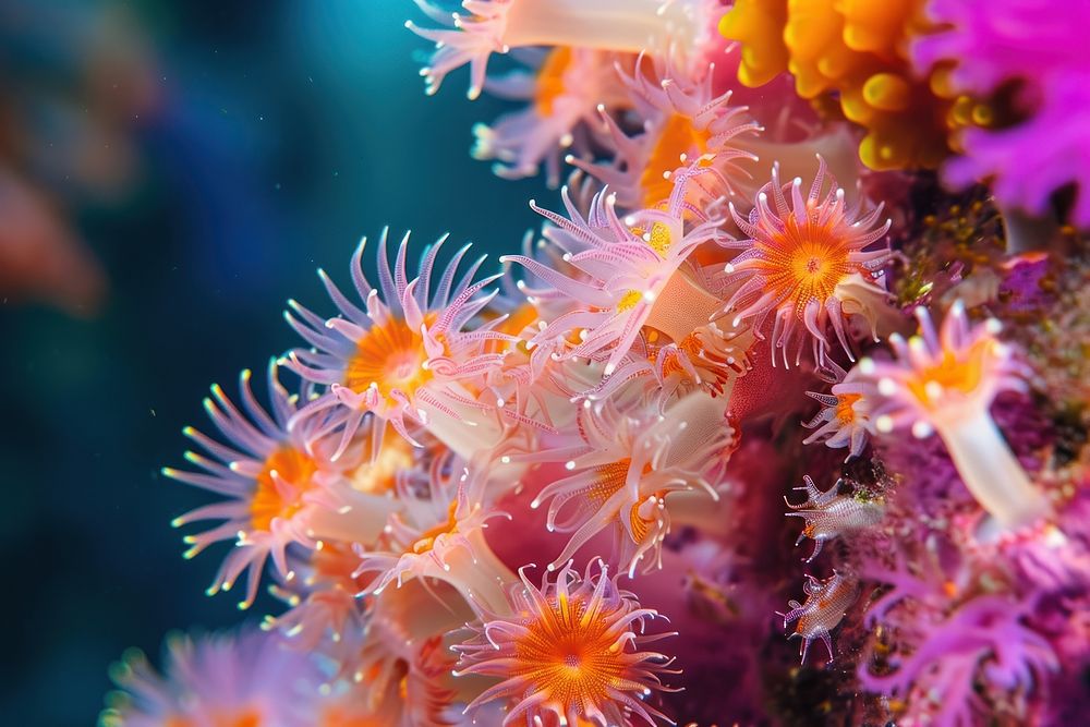 Underwater photo of corals outdoors aquatic nature.