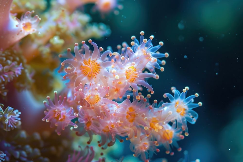 Underwater photo of corals outdoors nature marine.