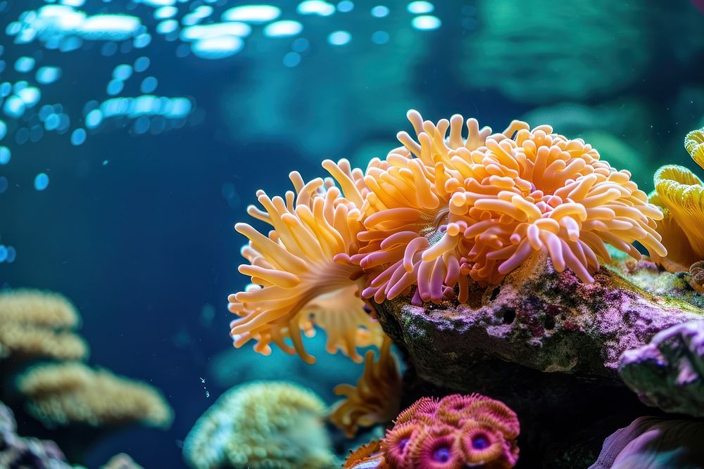 Underwater photo of corals aquarium outdoors aquatic.