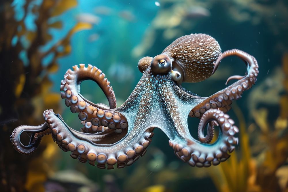 Underwater photo of octopus animal marine invertebrate.