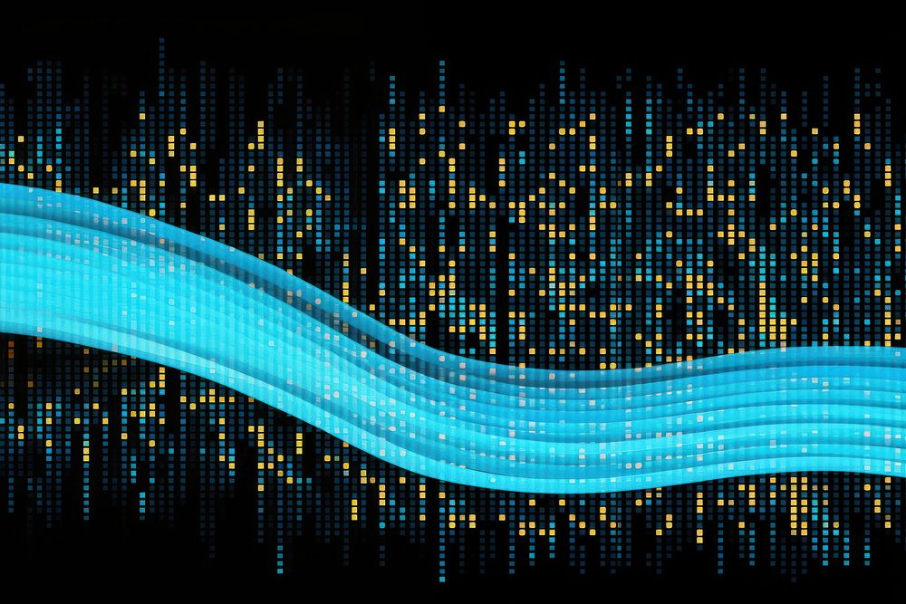 Light blue data streams pattern flowing architecture.