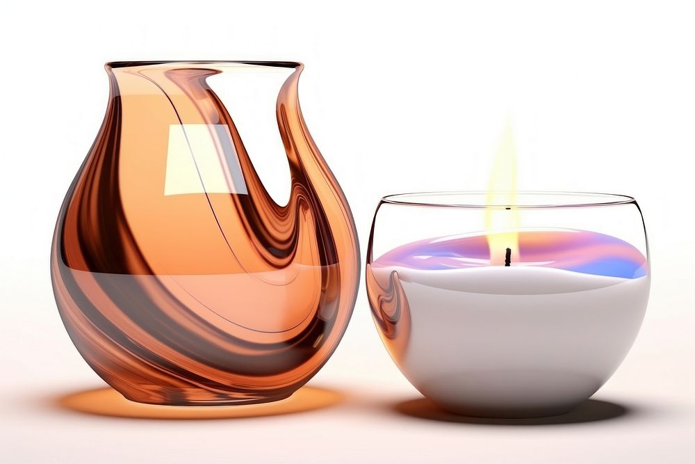 Chocolate melting down candle glass vase.