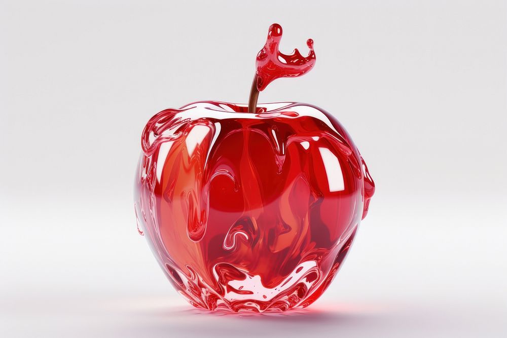 Apple melting down fruit white background pomegranate.