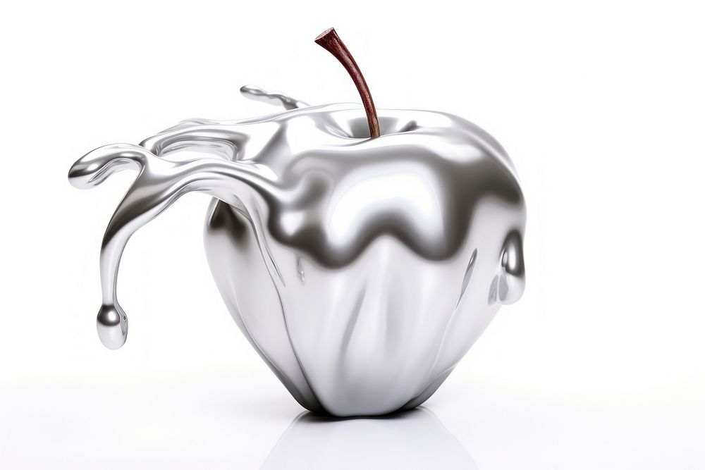 Apple melting silver fruit food.