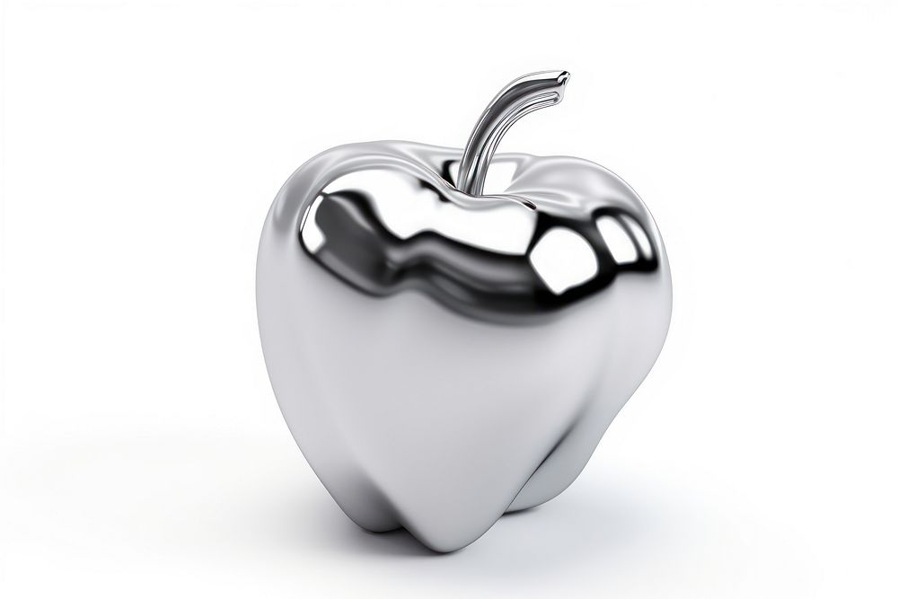 Apple melting silver metal food.